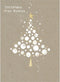 Tree-Free Greetings Holiday Greeting Cards, White Christmas Tree, Vintage Brown Recycled Paper, Boxed Note Card Set,