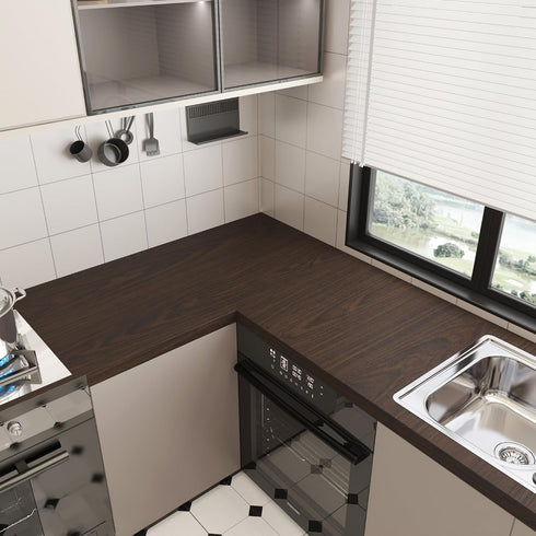 24"118" JSEVEM Dark Brown Black Walnut Wood Wallpaper Peel and Stick Waterproof Darker Brown Walnut Wood Grain Contact