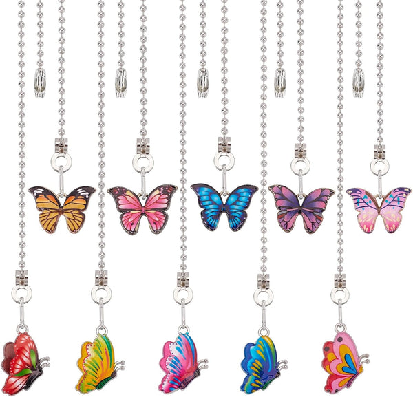 CRASPIRE Small 10pcs Ceiling Fan Pull Chain Extender 14" Small Butterfly Charm