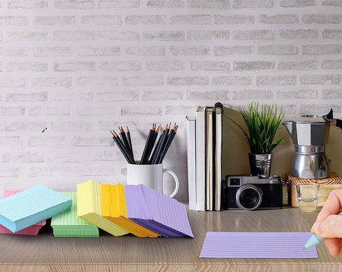 TFLFL 3x5 Inch, 1200PCS 8 Index Paper Cards Flash Cards, Thin Note Cards Paper Colors Ruled Index Cards, Assorted Lined