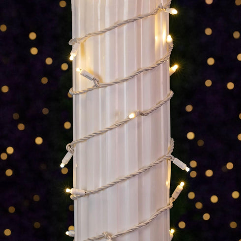 11ft 50 Bulbs 2.5" Commercial Novelty Lights Christmas String Lights, Warm White LED on White Wire, Spacing