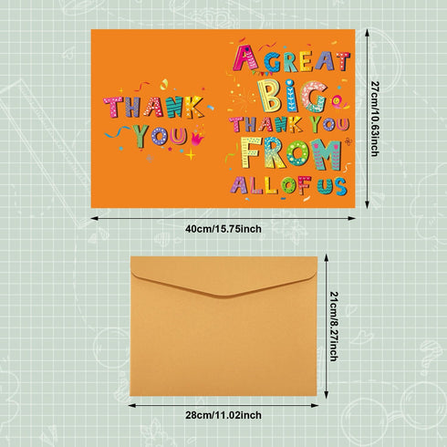 lasuroa 15.75x10.63in Jumbo Thank You Card, Large Appreciation Greeting with Envelope Giant A Great Big Thank You