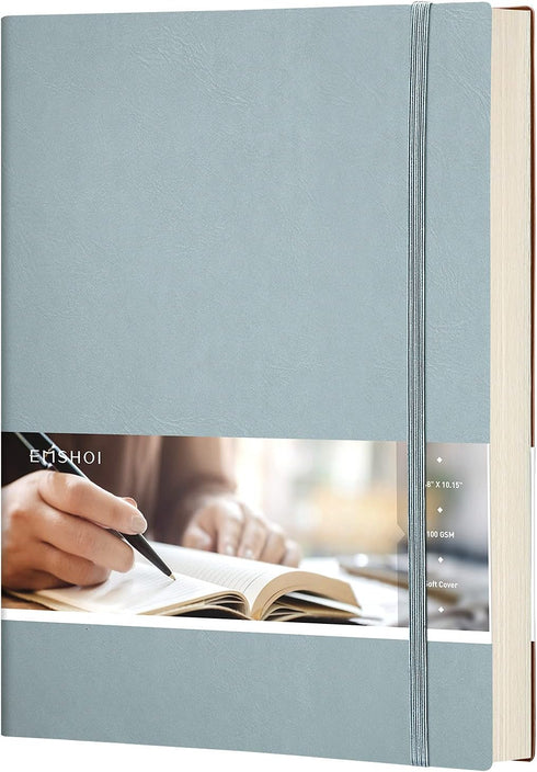 EMSHOI Notebook College Ruled - B5 Large Thick Notebook Leather Journal, 204 Numbered Pages, 100gsm Thick Paper