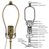 RTNLIT Lamp Rewire Kit, Make a Lamp Repair Wiring Kit, Includes Light Socket Matching Cord Harp Hardware for DIY Table