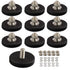 ULIBERMAGNET 10Pack Anti-Scratch Neodymium Magnet with Rubber Coated and M6 Male Thread,Super