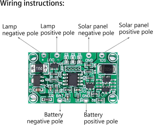 01 02 015 3.2V Solar Lamp Controller, MultiFunction Solar Circuit Board Control Board for Landscape Lights for Solar