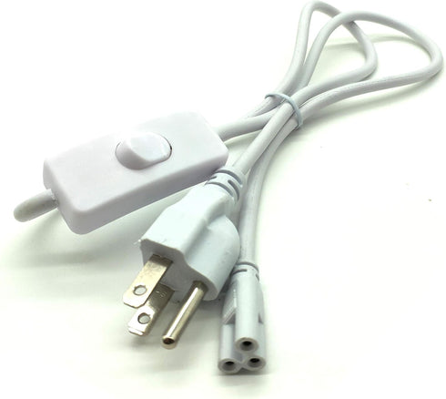 T5 T8 LED Wire Connector Power Cord with On/Off Plug for Integrated LED Light Fixture, 1.5M/5Ft Extension Cable