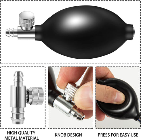 Lamoutor 3Pcs Blood Pressure Latex Bulb Replacement Pump Hand Squeeze Sphygmomanometer Bulb with Air Release Valve