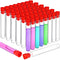 Teenitor 50 Pcs Test Tubes, 16×100mm Clear Plastic with Caps for Lab, Plants, Beads, Party