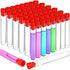 Teenitor 50 Pcs Test Tubes, 16×100mm Clear Plastic with Caps for Lab, Plants, Beads, Party
