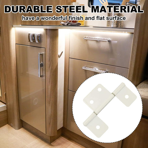 6 Pack White Non-Mortised Hinge for Mobile Home & RV Interior with Screws