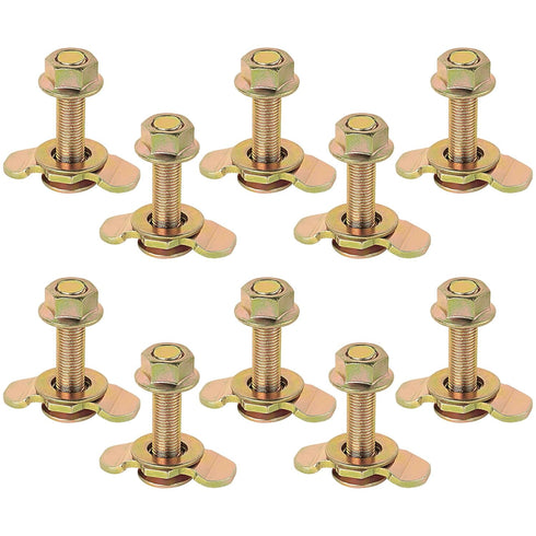 L Track Threaded Stud Fittings, Pack of 10 Double Stud Lug Fitting for Tie Down with L Track Rails