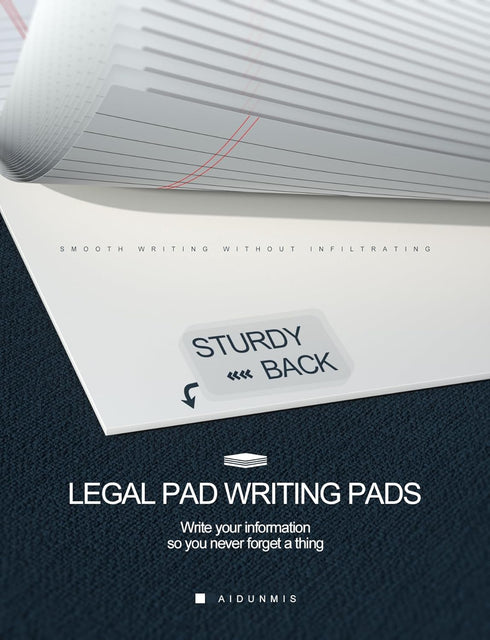 Legal Pads 5x8 Inch Writing Pads, 80 GSM Paper, 30 Sheets, 6 Pack Notepad for Grocery List