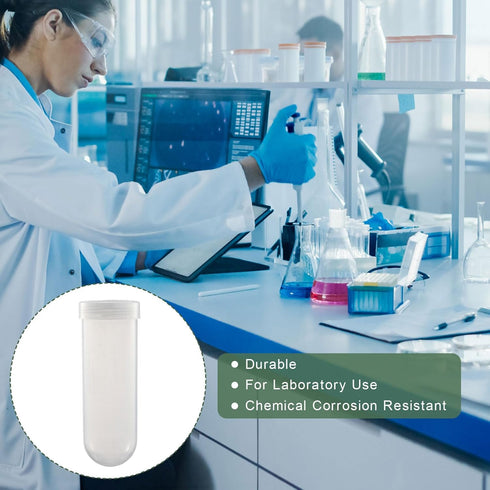 YOKIVE 10 Pcs Plastic Centrifuge Tube, Laboratory Tube with Round Bottom and Screw Cap for Molecular Biology (100ml)