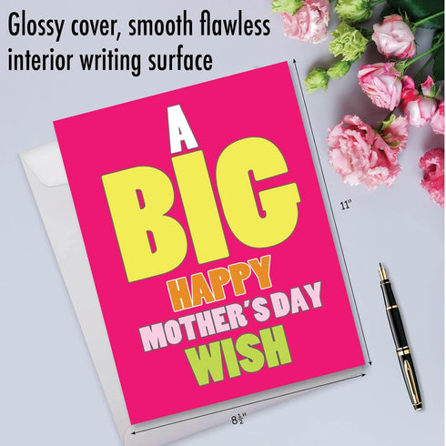 NobleWorks Jumbo Card for Mother's Day (8.5 x 11 Inch) - Big Words of Appreciation - Funny Card, Big Mother's Day Wish