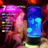 7 Estink Jelly Fish Lamp Aquarium Light, RGB Cylindrical Jelly Fish Night Light Color Changing Table Lamp for Home
