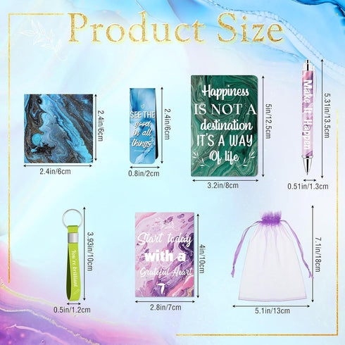 Pasimy 218 Pcs Inspirational Stationery Gifts, Motivational Mini Notepad, Pen, Quote Bookmarks for School Office