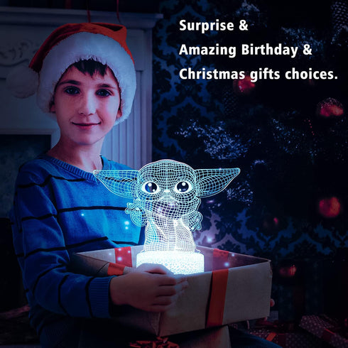3D Star Wars Night LightBaby Yoda LED Lamp with Remote Control and Smart Touch, LED Desk Lamp Yoda Star Wars Lamp