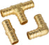 ISPINNER PEX Fittings, 1/2 inch Straight Coupling (6pcs), Degree Elbow (6pcs), PEX Tee (4pcs), Brass Barb Crimp Fittings