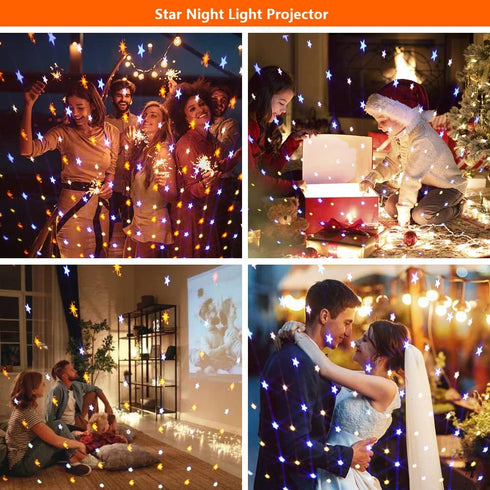 Star Projector, Star Night Light for Kids, Holiday Projector with 4 Modes and Remote Control for Decorations