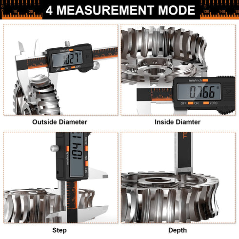 HARDELL Digital Caliper, 6 Inch Stainless Steel Measuring Tool, Large LCD Screen, Electronic Micrometer