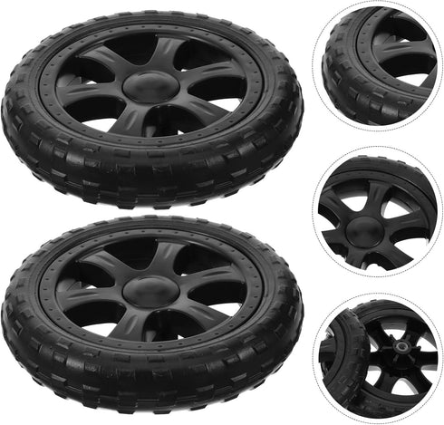 2-Pack 6.69 Inch Replacement Grocery Cart Wheels with Bearings for Folding Shopping Carts and Utility Trolleys Stable