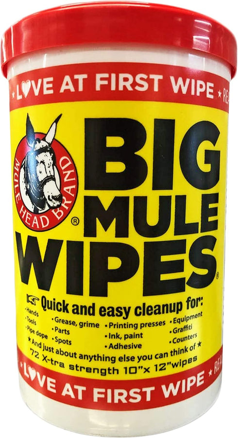 Mule Head Brand XL Heavy-Duty Cleaning Wipes All-Purpose Wipes for Garage, Grease, Ink, Paint &