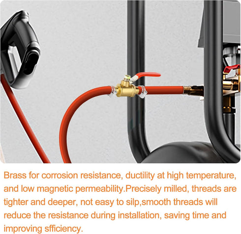 GASHER 3PCS 3/8 Inch Heavy Duty Brass Ball Valve Hose Barb with 180 Degree Operation Handle