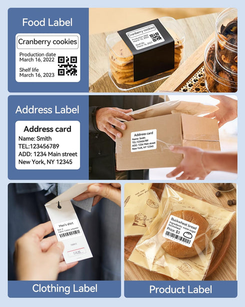 NIIMBOT Thermal Label Maker Paper - 50×30 mm White 2 Packs for B1 Label Maker