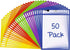 50 Pack SCRIBBLEDO Dry Erase Pockets Reusable Dry Erase Sleeves with Marker Holder Colorful Dry Erase Pocket Sleeves