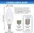 Simba Lighting LED Candelabra Light Bulbs B11 (C37), E12 Base, 6-Pack, Decorative 7W 60W Replacement, 5000K