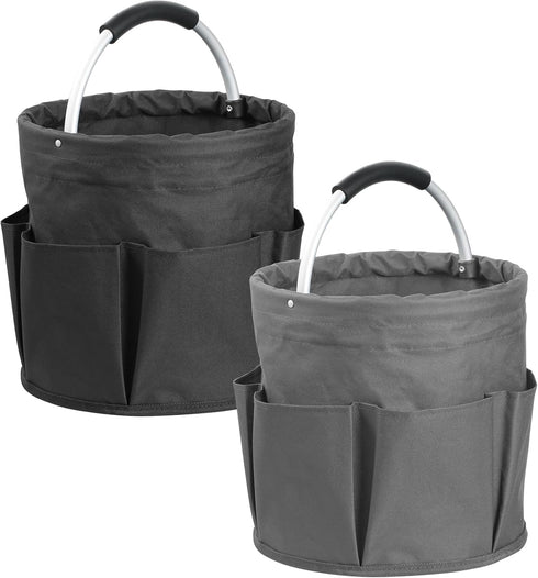 2Pack 17L Foldable Cleaning Supply Caddy with Handle, Portable Bucket Tool Organizer,