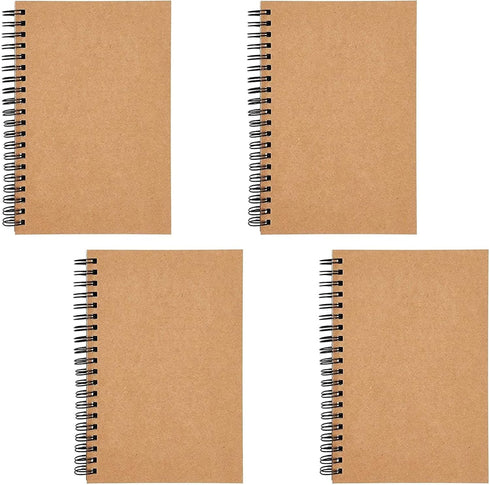 Spiral Bound Graph Paper Notebooks, 50 Sheets A5 Journal (5 x 7 In, 4 Pack)