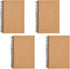 Spiral Bound Graph Paper Notebooks, 50 Sheets A5 Journal (5 x 7 In, 4 Pack)