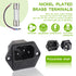 AC 250V 10A 2 in 1 Mount Inlet Module Plug Socket Power Entry Connector, Male Blades with 10A Fuse