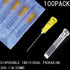 100Pack 20Ga 1Inch/25mm Dispensing Needles, Accessories, Disposable Lab Supplies, Individually Sealed Wrapped