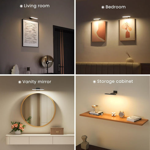 3 FULEN Rechargeable Picture Lights for Wall, Wall Lights Battery Powered with Remote, Art Lights for Paintings