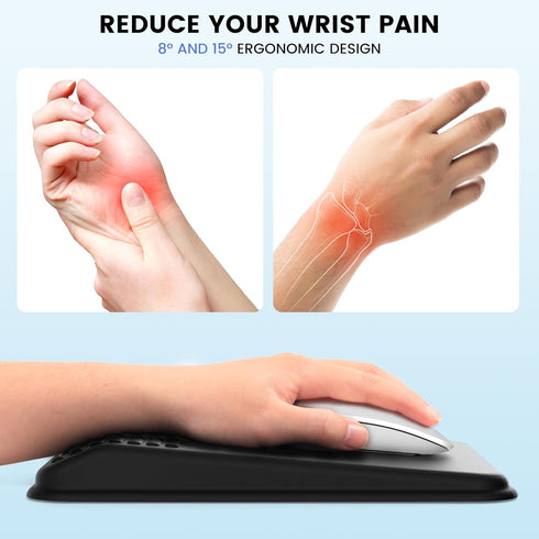 MEKASS Ergonomic Mouse Pad with Wrist Rest, Mouse Pad with Wrist Support for Pain Relief, Memory Foam Mousepad