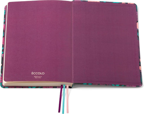 Eccolo Medium Lined Journal Notebook, Flexible Cover, A5 Writing Journal, 256 Ruled Ivory Pages, 3 Ribbon Bookmarks
