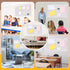 Large Beige Felt Bulletin Board 36 x 24, 8 Pcs Adhesive Tiles for School Office