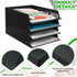 Wenqik 6 Pcs Stackable Paper Trays, Rectangular Plastic Desk Tray Holder for Document Organizer in Black