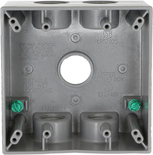5345-0 2 5-3/4-Inch Hubbell Outdoor Lighting-Bell Gang Gray Outdoor Box