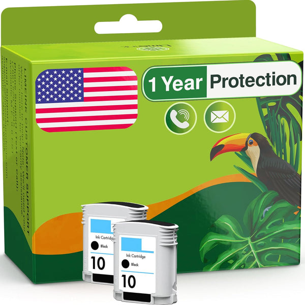 Limeink 2 Compatible Ink Cartridge Replacement for HP 10 Black - For HP Designjet 500, 800ps, and more