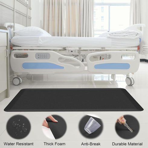 XINMAIZI (Grey,44 71CM/17 28IN) Fall Mat for Elderly Bedside, Waterproof Floor Mat Beveled, Prevention Pad Reduce