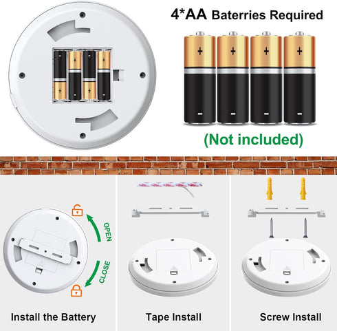 Motion Sensor Battery Operated Indoor LED Closet Lights, 210LM 6000K for Kitchen Cabinet, Laundry, Hallway