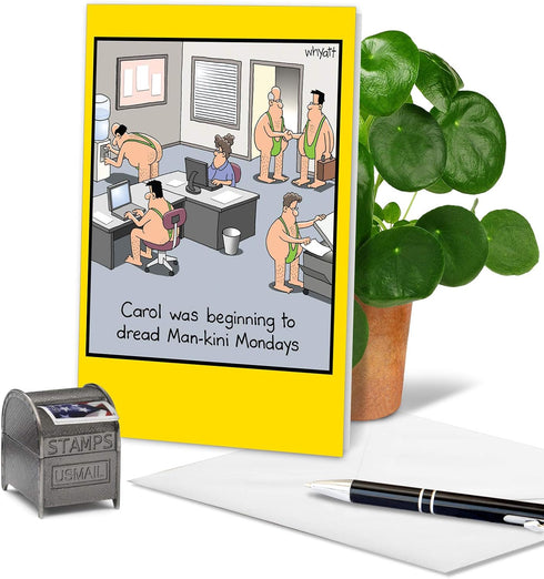 NobleWorks Hilarious Birthday Greeting Card, 5 x 7 Inch Envelope, Bday Man-Kini