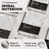 Stone Paper Waterproof Spiral Notebook, 7.20”x10.11”, 50 sheets, Durable Notebook, Eco-Friendly Mineral Stone Paper Notebook, Waterproof Notepad, Ruled, White by GAK.