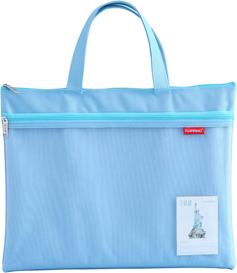Pendancy Mesh Zipper Pouch 11x13.7 in, Large Waterproof File Bag with Handle, A4 Size Document Storage for Travel