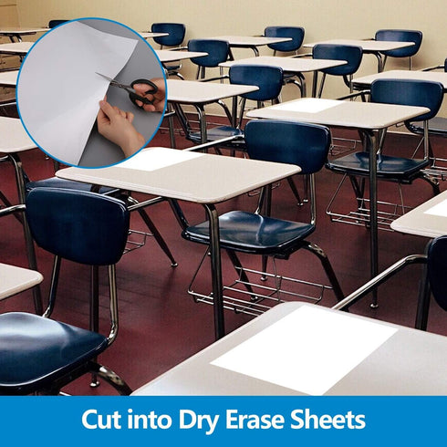 White Board Paper, Dry Erase Wallpaper, 36" x 24" Self Adhesive for Kids Home & Classroom, Includes 3 Markers, No Ghost