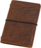Pocket Travelers Notebook, Refillable Leather Travel Journal, 3.5 x 5.5 Inches, Brown, for Men & Women